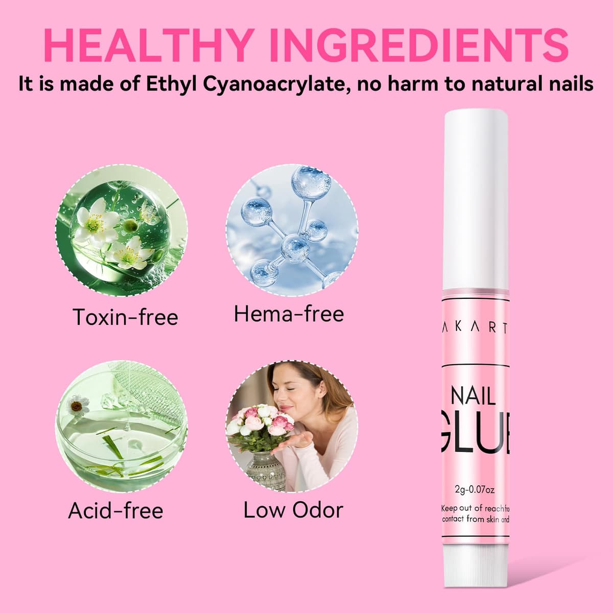 Makartt Nail Glue Extra Strong for Nail Tips, 5s Dries Quickly, 10Pcs Press on Nail Glues for Acrylic Nails and Broken Nails, Professional Super False Nail Glue Long Lasting, No Nail Lamp Needed — view 3