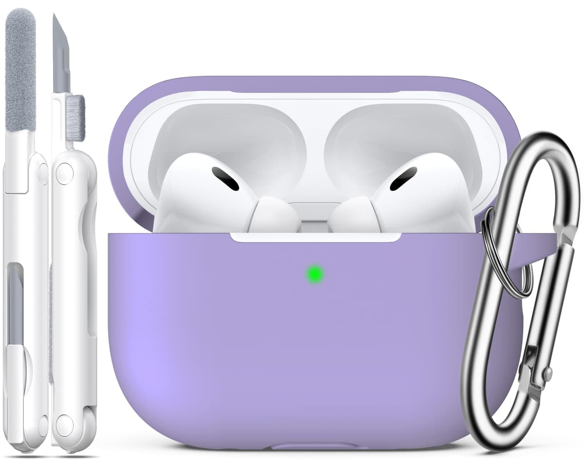 R-fun Funda para AirPods 4 con Kit de Limpieza, Case de Silicona Suave con Llavero, Funda Protectora Completa para Hombres y Mujeres, Compatible con Apple Latest Airpods 4th, Rojo — view 36