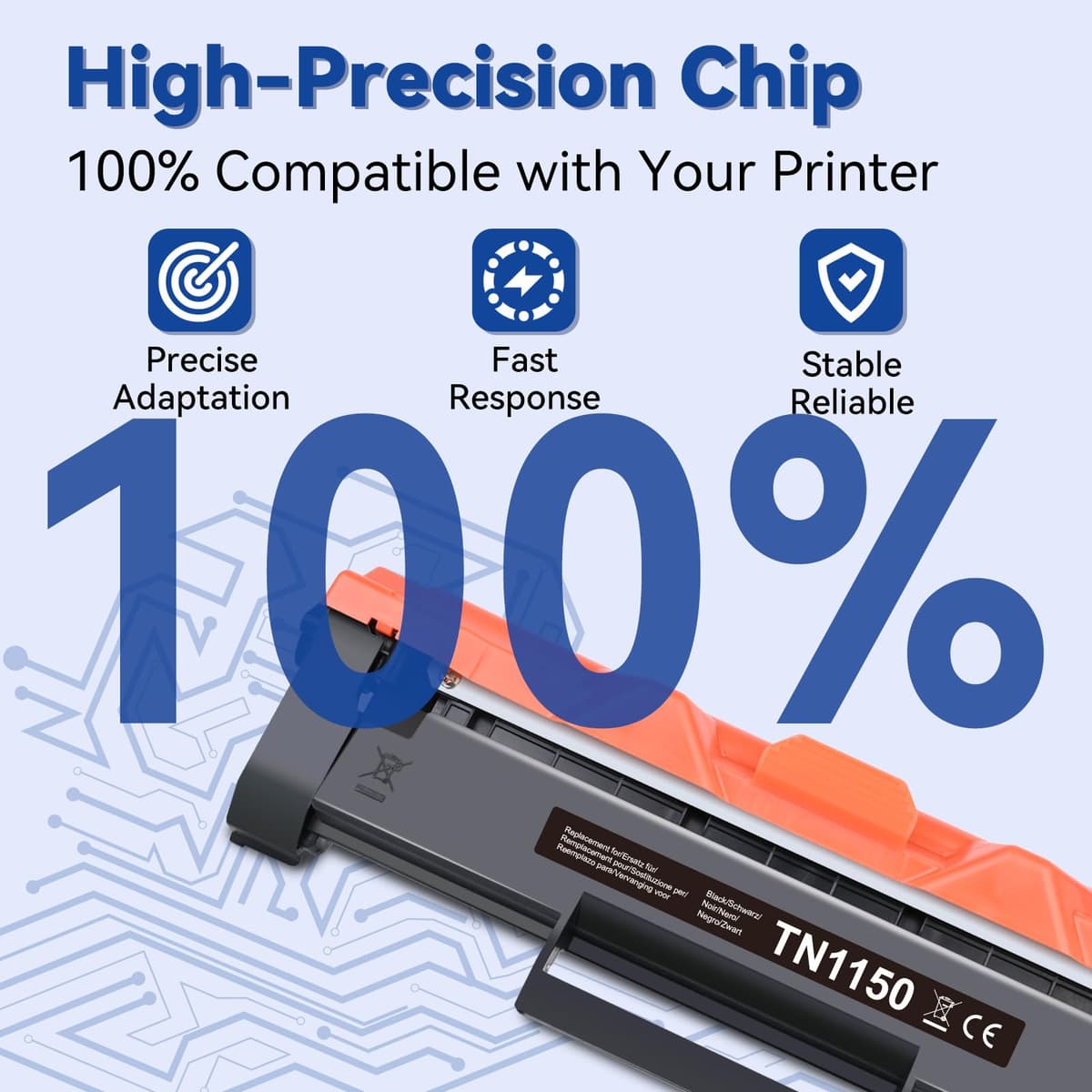 Lemero TN1150 Tóner Compatible con Brother HL-L1240W DCP-L1640W DCP-L1660W – Recambio para TN-1150 Negro con Chip – 2X 1000 Páginas (2000 Totales) Pack de 2 — view 4