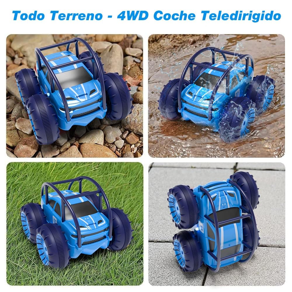 MaxTronic Coche Teledirigido de Carga Directa para Niños - Coche RC Anfibio 2.4G 360° - 15KM/H - 4WD - Coche de Acrobacias Todoterreno con LED Ajustable - Niños y Niñas de 3-12 Años — view 4