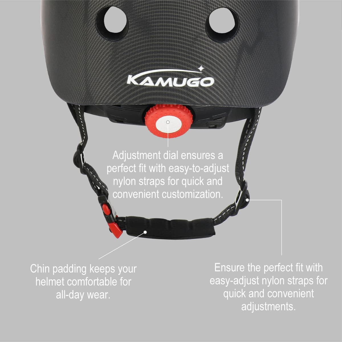 Kamugo Equipo de Protección Ajustable para Niños - Casco, Rodilleras, Coderas, Guantes, Compatible con Bicicleta, Skateboard, monopatín y Otros Deportes Extremos — view 5
