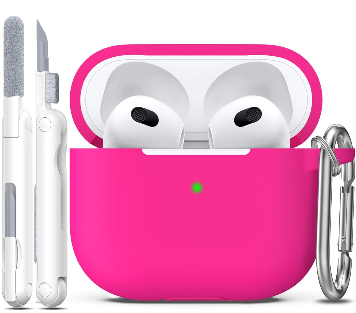 R-fun Funda para AirPods 4 con Kit de Limpieza, Case de Silicona Suave con Llavero, Funda Protectora Completa para Hombres y Mujeres, Compatible con Apple Latest Airpods 4th, Rojo — view 71