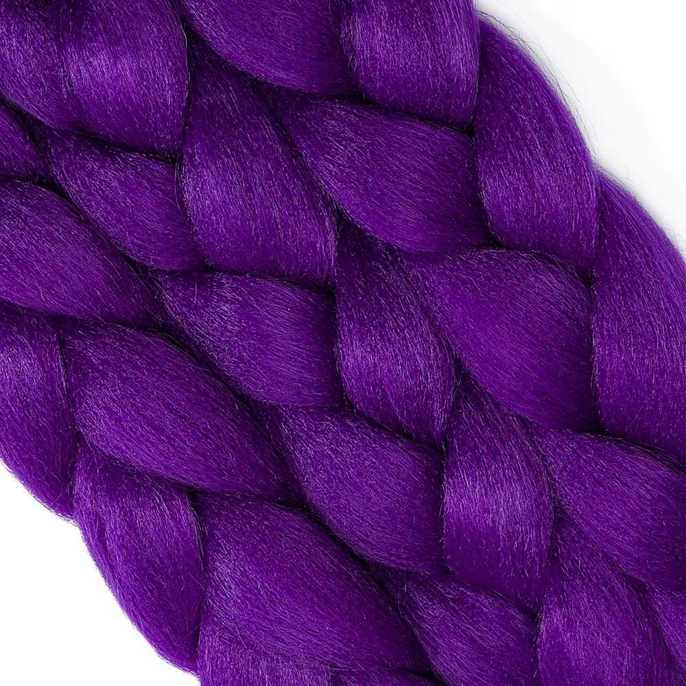 24" Braiding Hair Extension Jumbo Braids Synthetic 3bundles/pack Crochet Hair Afro Box Braid Heat Resistent (Dark Purple) — view 3