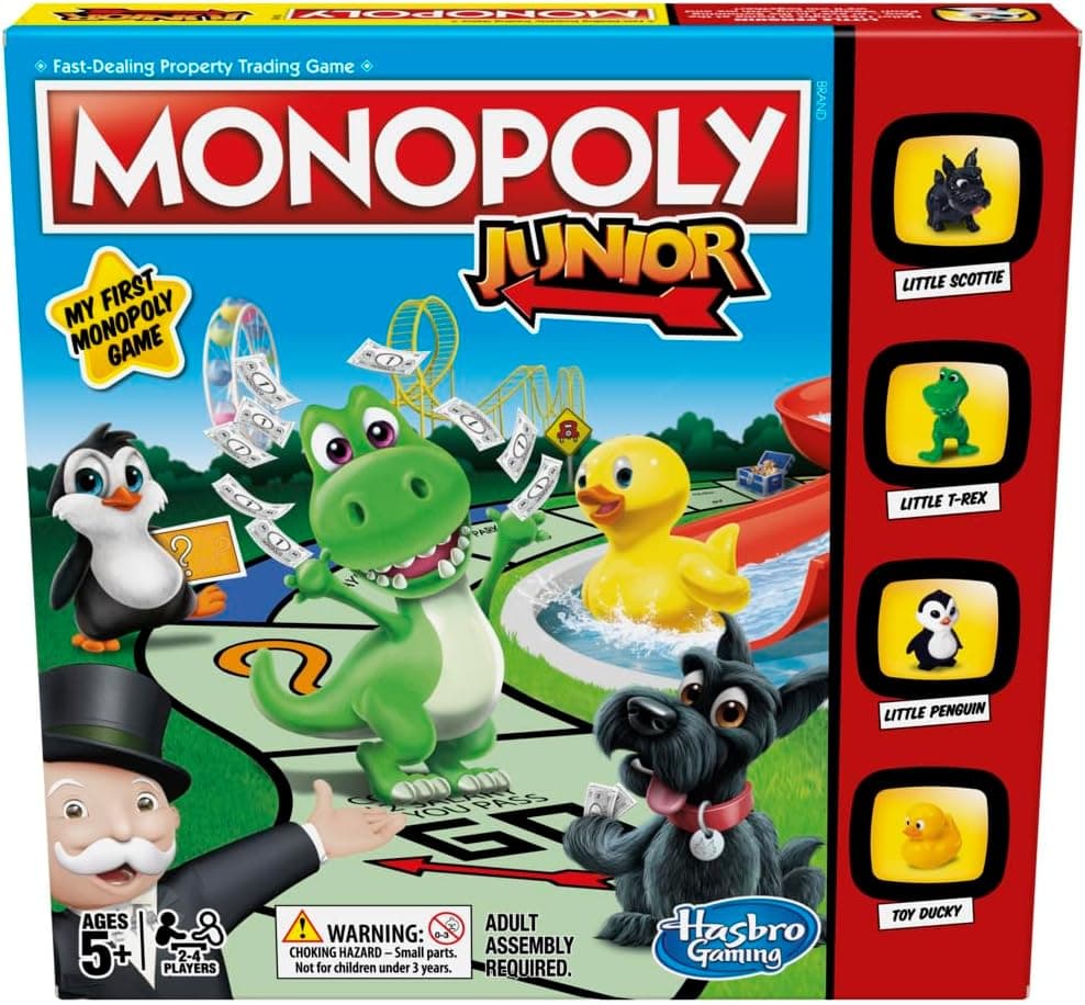 Monopoly Junior Game, Monopoly Board Game for Kids, Family Game for 2-4 Players, Multicolor JUNIOR Single — view 2