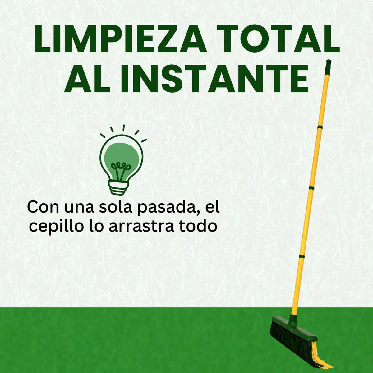 PLANTAWA Cepillo para Césped Artificial con Mango Extensible Desmontable 0,80–1,40 m | Limpieza, Peinado y Mantenimiento de Césped Sintético, Alfombrillas y Jardín — view 3
