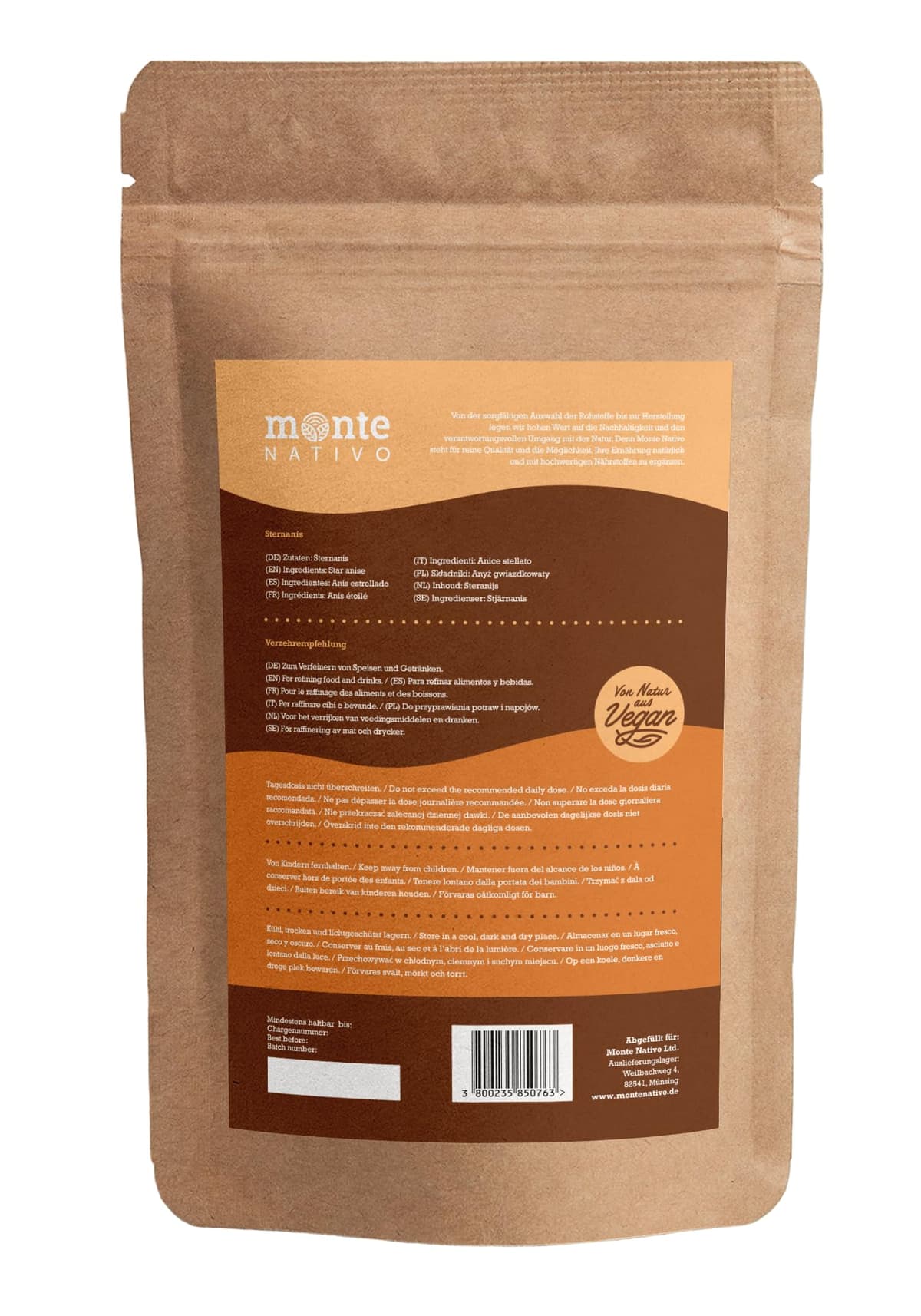 Monte Nativo Star Anise (250g) - Whole Star Anise - Whole Anise Stars - Decorative Star Anise - Spices for Mulled Wine, Cocktails and Chai — view 6