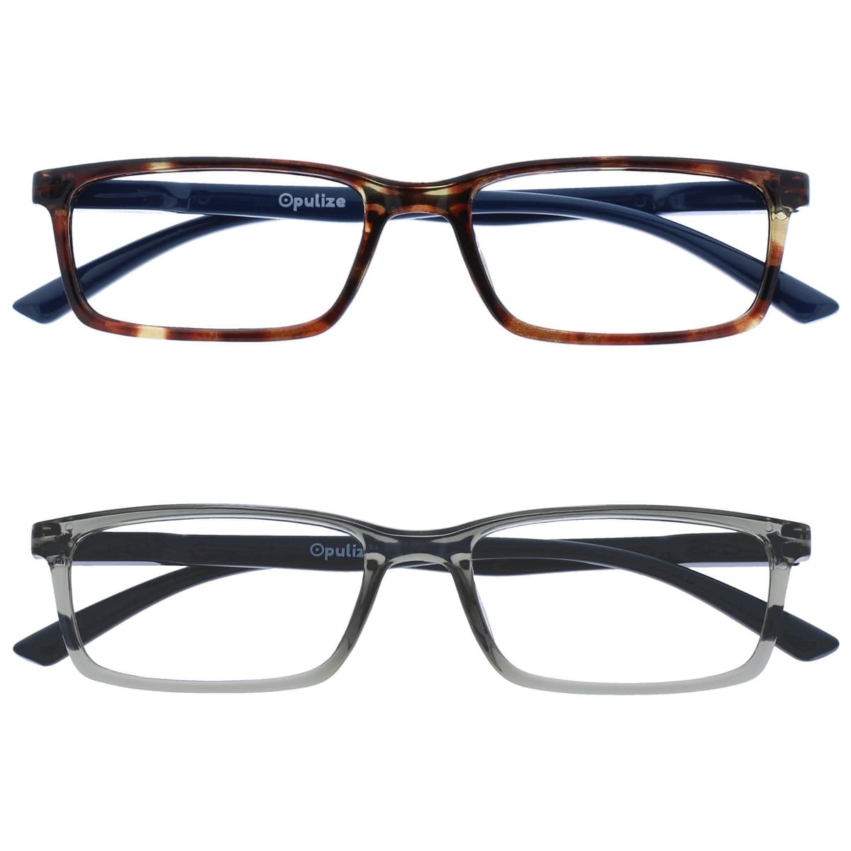 OPULIZE SEE Blue Light Blocking Reading Glasses for Men Women Anti Glare Lenses UV Protection Rectangular, 3 Pack - Black/Brown/Blue — view 29