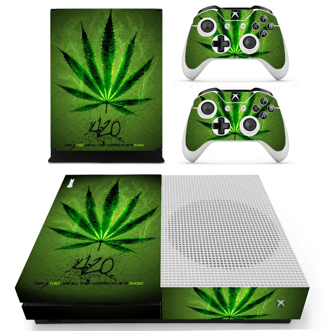 DOTBUY Vinyl Decal Full Body Skin Sticker For Microsoft Xbox One S Console And 2 Controllers And Kinect 2.0 (All White) — view 6