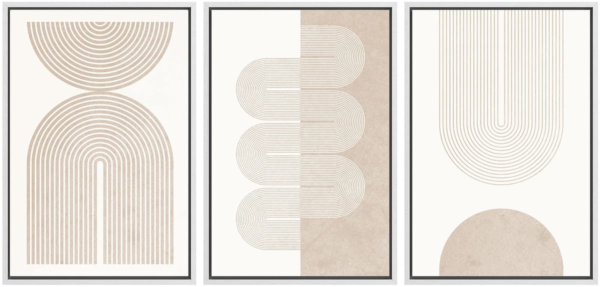 SIGNWIN Framed Canvas Print Wall Art Set Coastal Serenity Abstract Seaside Illustrations Modern Art Decorative Rustic Calm/Zen for Living Room, Bedroom, Office - 24"x36"x3 Natural — view 61