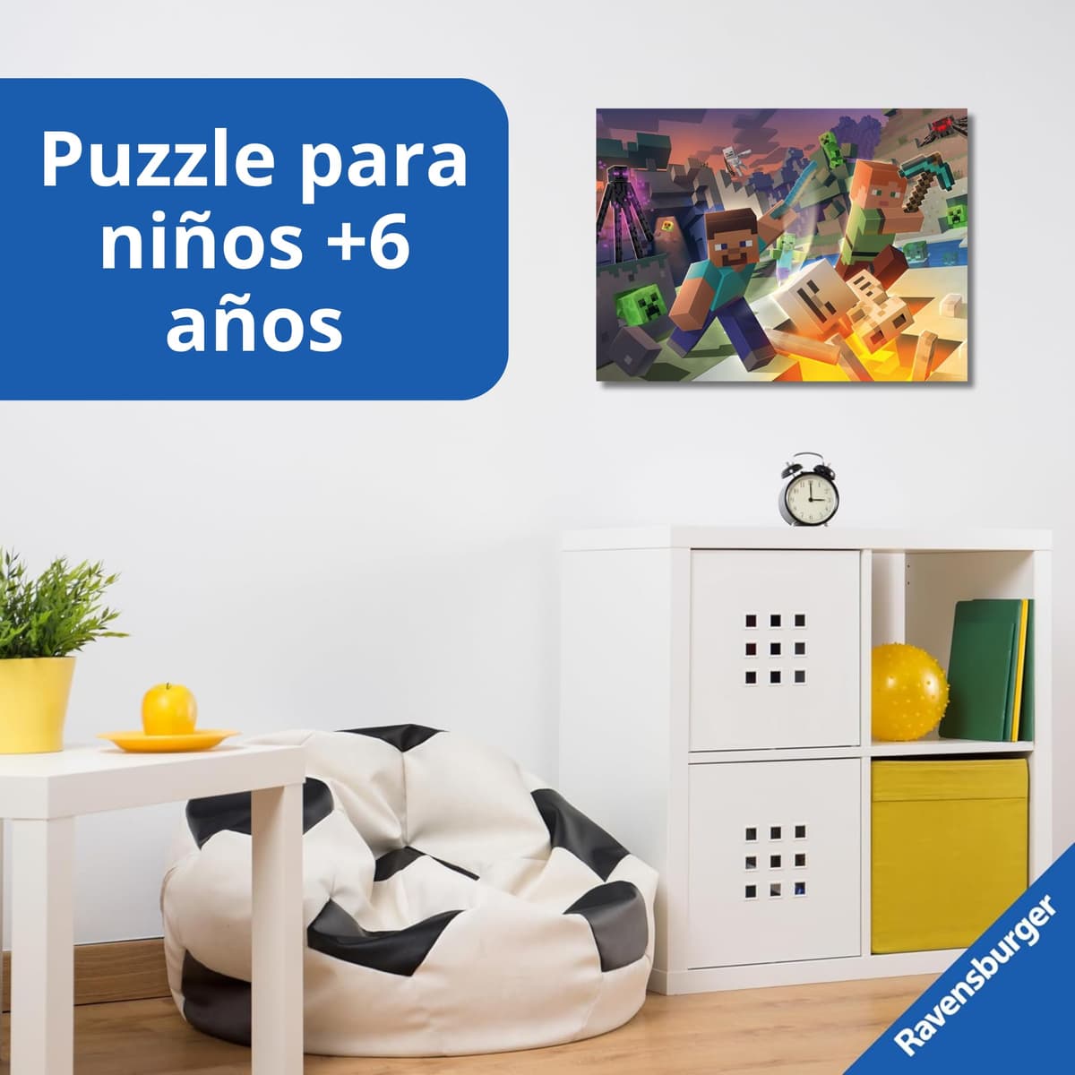 Ravensburger - Puzzles XXL Minecraft | Puzzle 6 Años O Más | Regalo Niño 6 Años O Más De 100 Piezas | Rompecabezas Niños De 36 X 49 Cm Puzzle — view 3