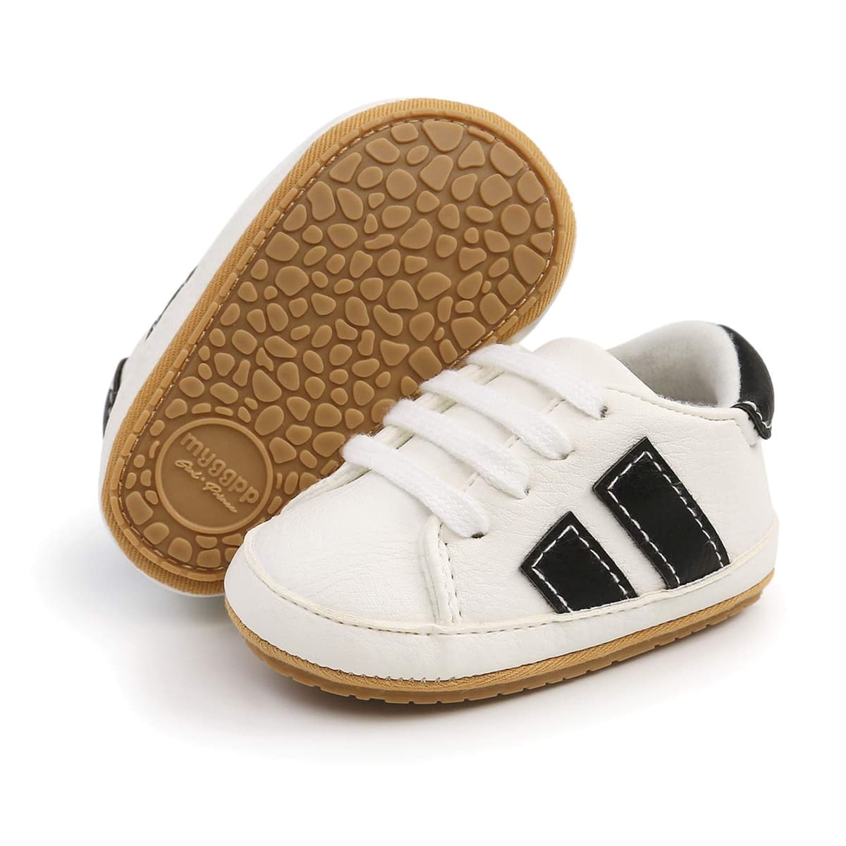 RVROVIC Baby Boys Girls Sneakers Anti-Slip Oxford Loafer Flats Infant Toddler PU Leather Soft Sole Baby Shoes