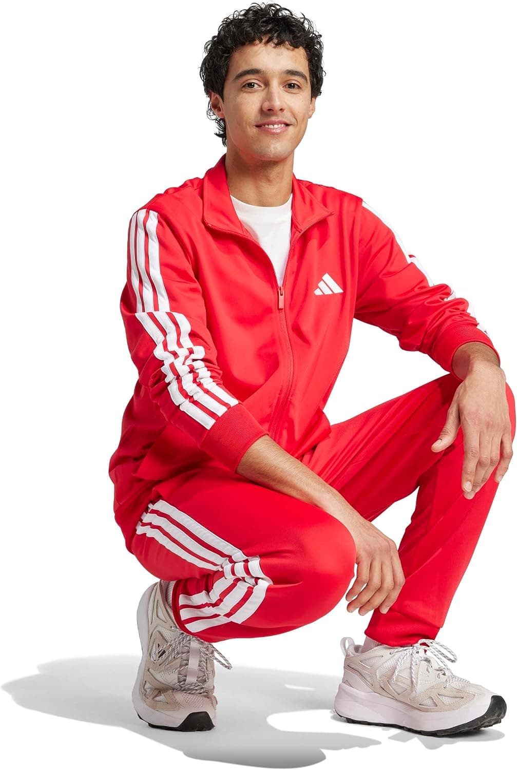 adidas Primegreen Essentials 3-Stripes Track Suit XXS Short pure ruby/white — view 5