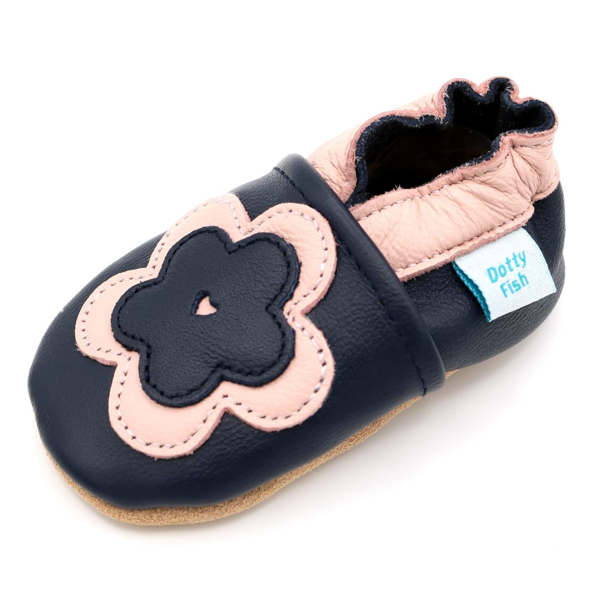 Dotty Fish Soft Sole Leather Baby & Toddler Shoes – Barefoot, Non-Slip, Lightweight & Flexible, Elasticated Ankles - Unisex Boys & Girls, UK Brand, Podiatry Approved — view 8