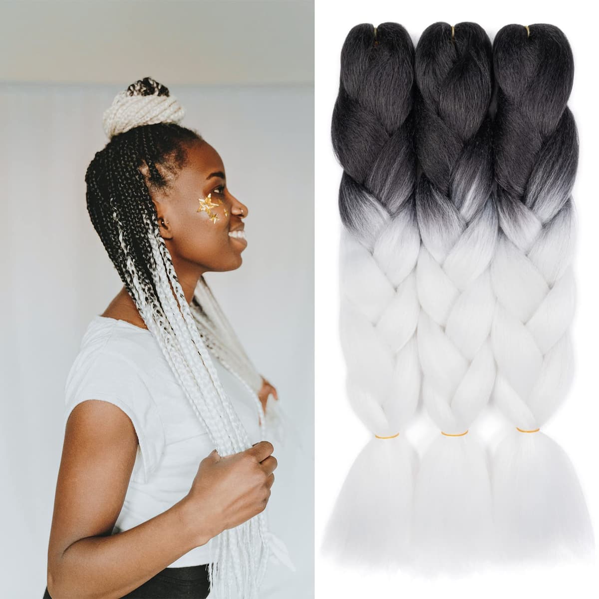 60cm Extensiones de Pelo Trenzas Africanas Castaño Oscuro Extensiones para Trenzas Africanas 1 pcs 100g Kanekalon Pelo para Trenzas Africanas Sintetico Extensiones de Trenzado Cabello Braiding — view 100