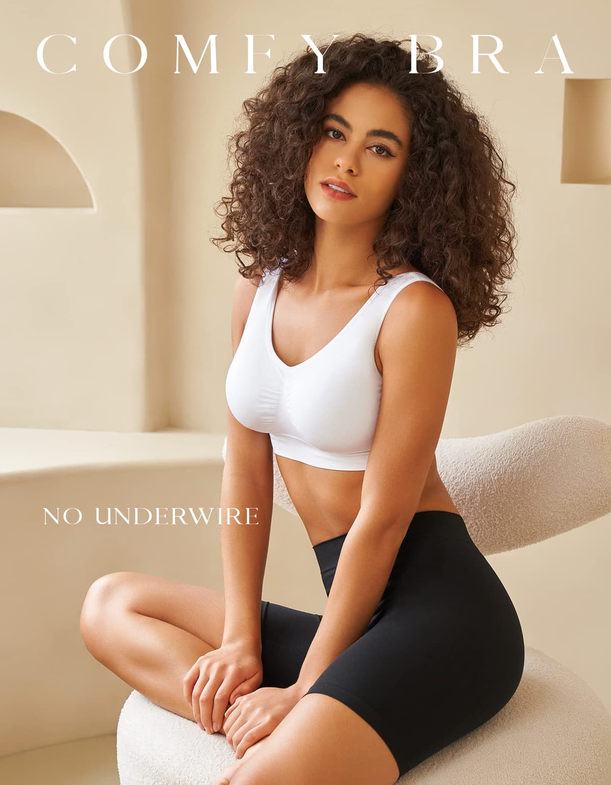 SIMIYA Super Comfort Bra, Womens Sports Bras Removable Pads Plus Size Sleep Bras for Girls in Yoga Bralette Leisure Stretch Crop Tops Vest — view 2