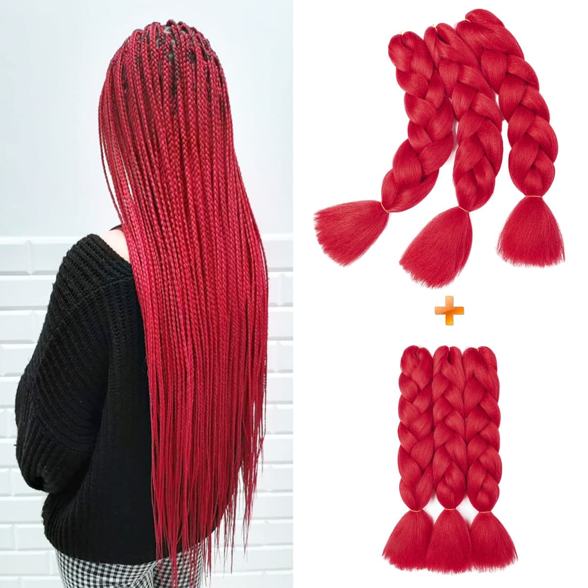 60cm Extensiones de Pelo Trenzas Africanas Castaño Oscuro Extensiones para Trenzas Africanas 1 pcs 100g Kanekalon Pelo para Trenzas Africanas Sintetico Extensiones de Trenzado Cabello Braiding — view 95