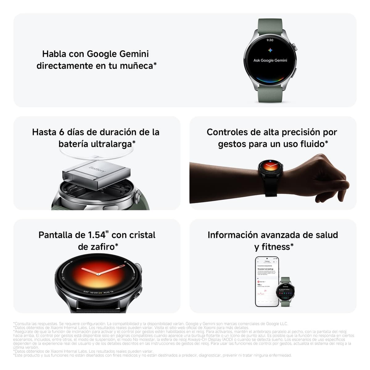 XIAOMI Watch 5 Smartwatch, Google Wear OS, pagos NFC, AI con Gemini, Pantalla de 1,54”, hasta 6 días de autonomía, GPS y Seguimiento Fitness, Control por Gestos, 47 mm, Bluetooth, Negro — view 2