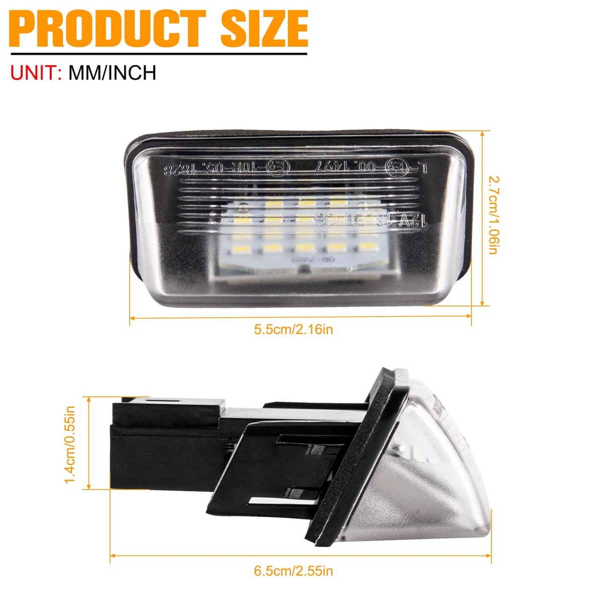 Luces LED Matrícula para 206 207 407 406 306 307 308 5008, Luz Matrícula para Citro-en C3 PICASSO C4 C5 BERLINGO B9 M49 M59 SAXO XSARA, LED Matrícula 2 Piezas Canbus — view 7