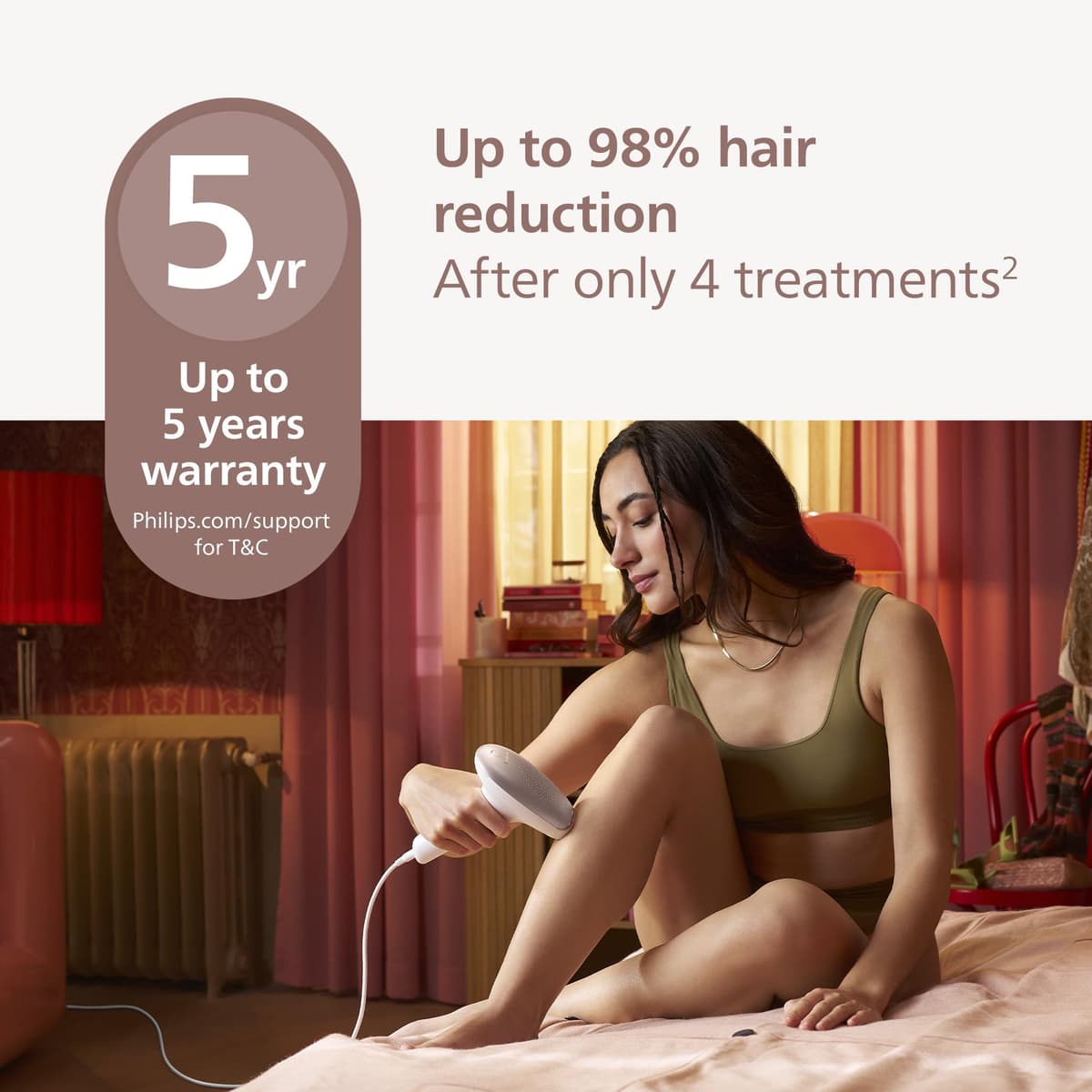 Philips Lumea 7000 Series, IPL Hair Removal Device, Laser Hair Removal Alternative, with Satin Compact Pen Trimmer, 3 Attachments for Body, Face and Bikini, Model BRI923/00 — view 3