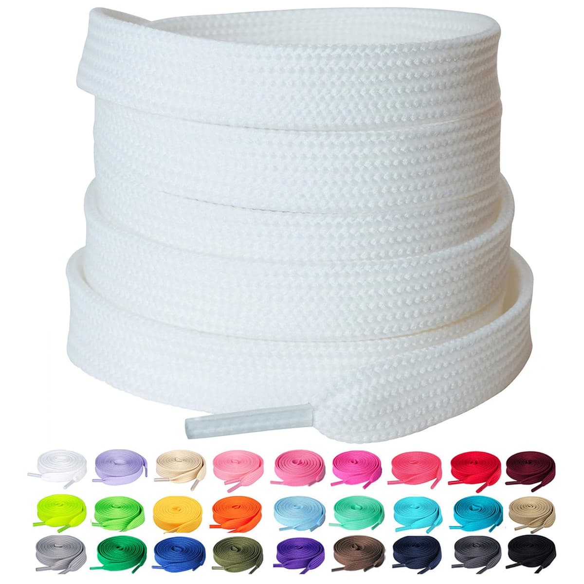 Olukssck - 2 Pares de Cordones Planos, Cordones duraderos de Repuesto de 10 mm de Calidad para Zapatos de Deporte, Zapatos de Ciudad — view 33