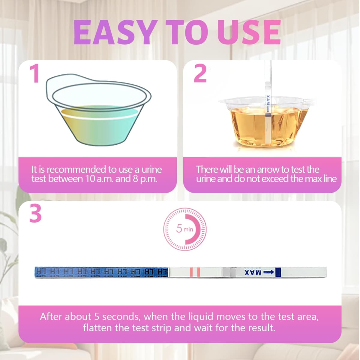 50 Pieces Complete Ovulation Test Kit, Ovulation Test, Female Family Fertility Test High Sensitivity, Ideal for Period Tracking Fertility — view 5