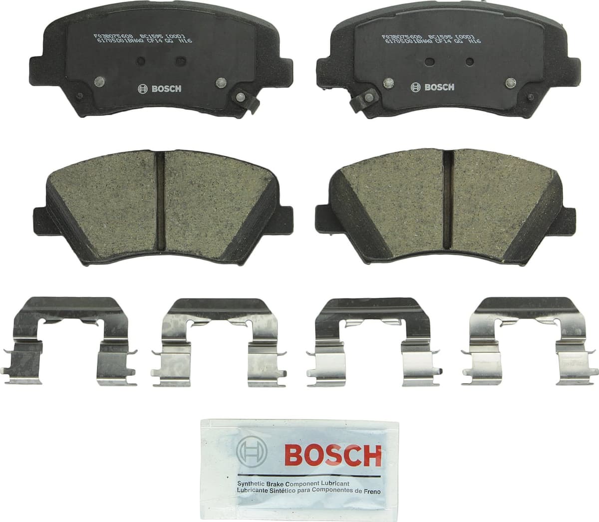 Bosch BC914 QuietCast Premium Ceramic Disc Brake Pad Set For: Acura ILX; Honda Accord, Civic, CR-V, Element, Fit, Front — view 238