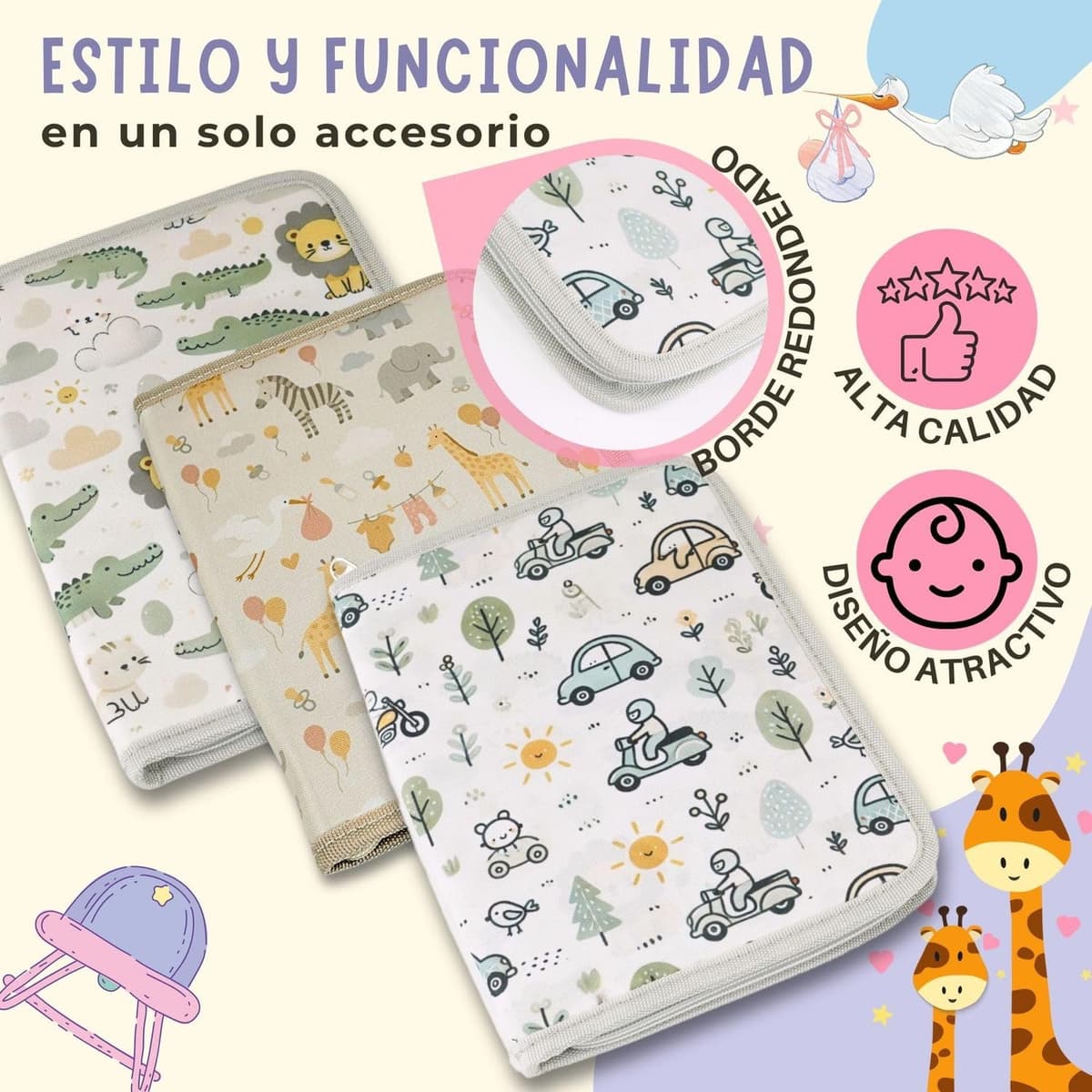 Portadocumentos Bebé para Cartilla Sanitaria con Tarjetas de Crecimiento y Primeros Logros, Carpeta y Porta Documentos Bebé, Funda Libro de Salud, Regalo para Baby Showers — view 3