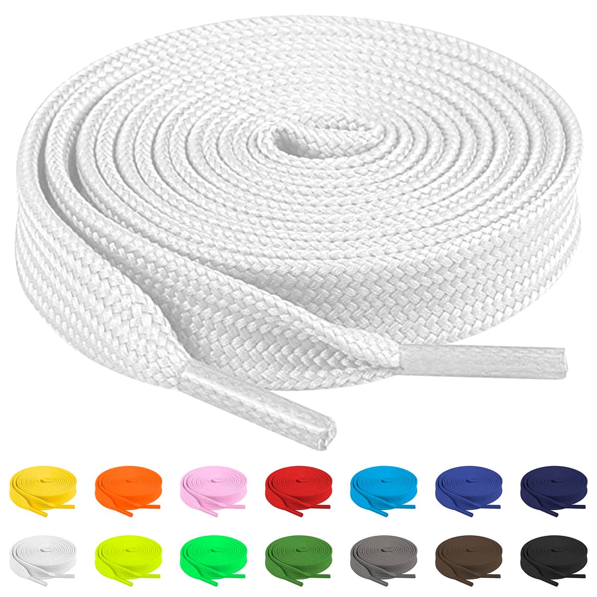 TBOC Cordones Planos para Calzado Zapatos Deportivas Zapatillas Botas Cordón Patines Fútbol Deportes [Ancho 8 mm] Compatibles con Converse Nike Adidas Panama Jack Vans — view 19