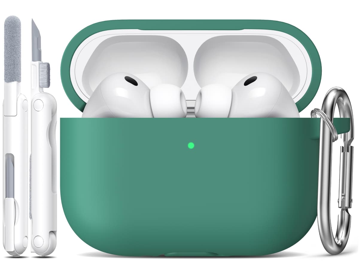 R-fun Funda para AirPods 4 con Kit de Limpieza, Case de Silicona Suave con Llavero, Funda Protectora Completa para Hombres y Mujeres, Compatible con Apple Latest Airpods 4th, Rojo — view 51