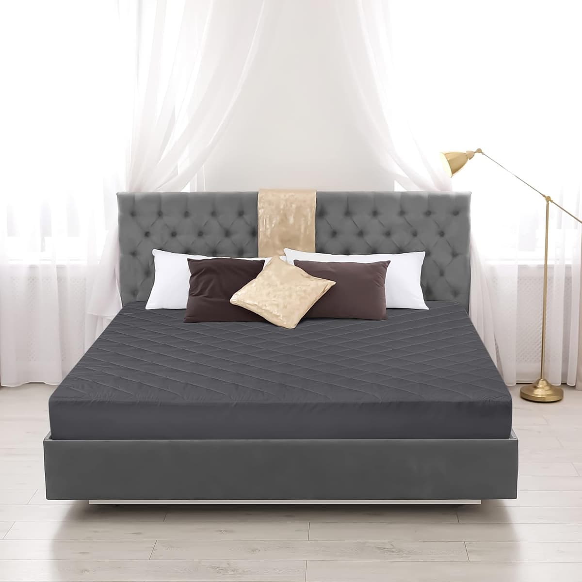Utopia Bedding Quilted Fitted Mattress Protector Double Bed Fitted Sheet Stretch Fitted Sheet Extends to 40cm Deep Machine Wa — view 6