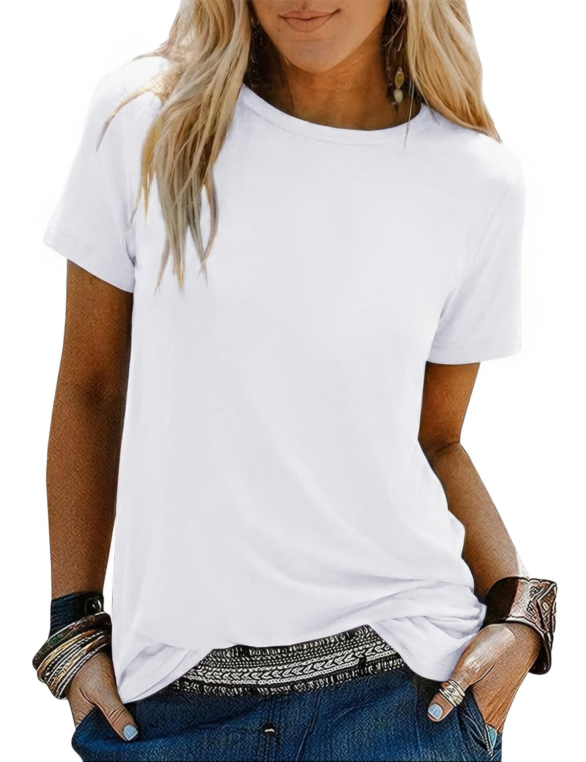 Camisetas Manga Corta Mujer en Colores Variados Camiseta Basica Mujer de Algodón Transpirable y Relajada para Diario
