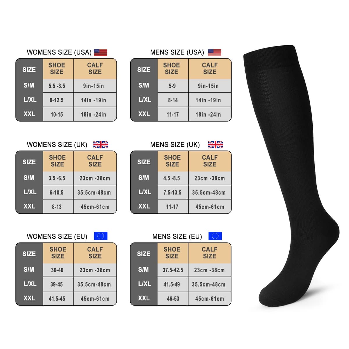 Pnosnesy Compression Socks, (2/4/6/7 Pairs) for Men & Women 15-20 mmHg is Best for Athletics, Running, Flight Travel, Support — view 4