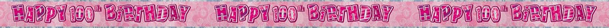 Unique Party 92068 - 9ft Foil Glitz Pink Happy 80th Birthday Banner — view 121