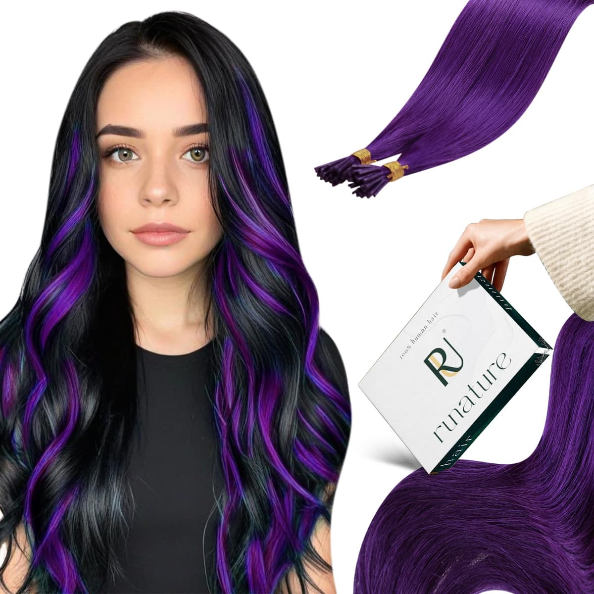 RUNATURE 18 Inch Nano Beads Hair Extensions Real Human Hair Ice Blonde Nano Hair Extensions Real Human Hair White Blonde Invisible Nano Rings Straight Remy Hair 50g 50s #800 — view 61