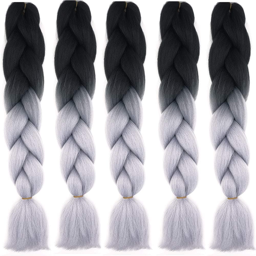 24" Braiding Hair Extension Jumbo Braids Synthetic 3bundles/pack Crochet Hair Afro Box Braid Heat Resistent (Dark Purple) — view 118