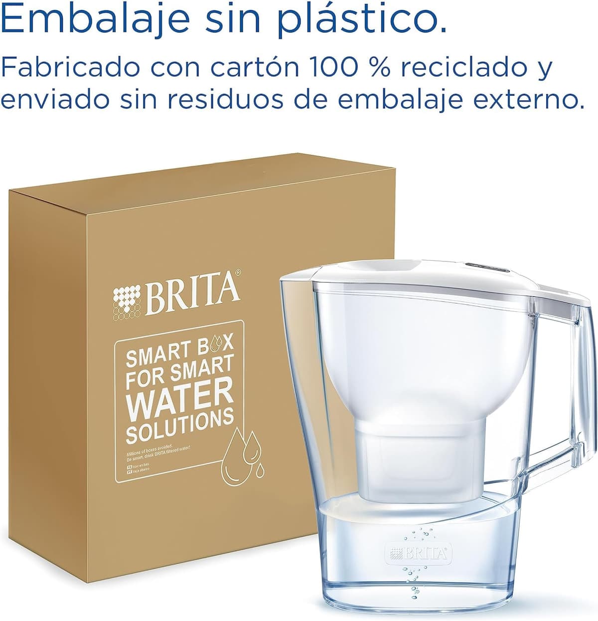 BRITA Jarra con filtro de agua Aluna blanca (2,4 l) incl. 1x cartucho MAXTRA PRO All-in-1:jarra adaptable al frigorífico con LTI digital que reduce cloro, cal e impurezas. — view 9