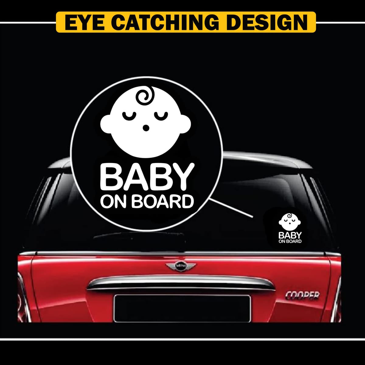 TOTOMO # ALI-020 Etiqueta adhesiva de bebé a bordo Signo de aviso de seguridad para autoventa - Seeling Baby Boy — view 2