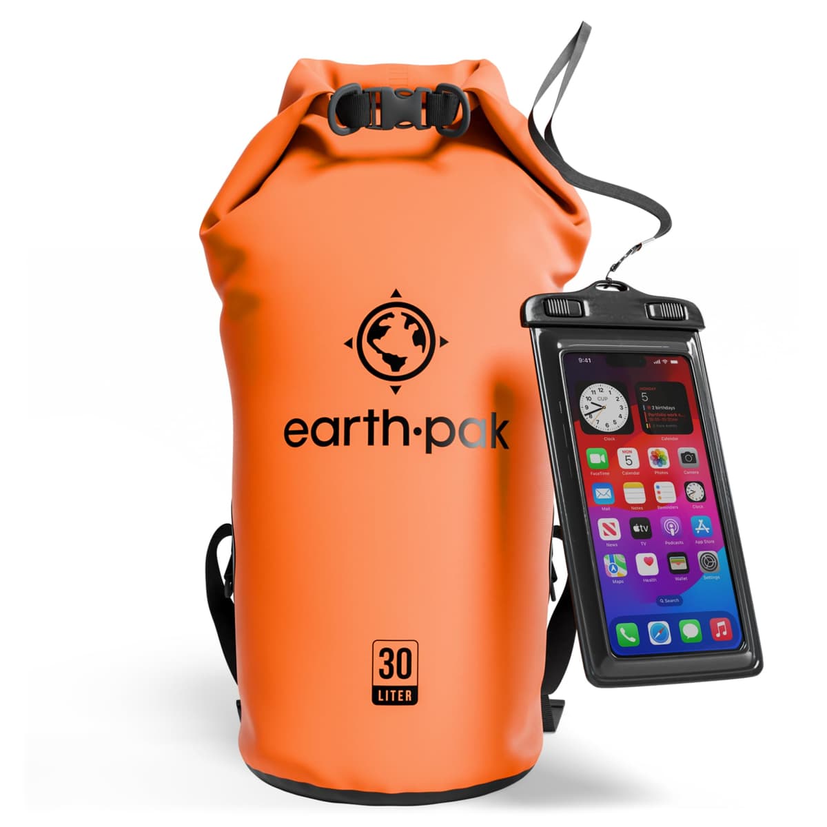 Earth Pak Waterproof Dry Bag - Roll Top Waterproof Backpack Sack Keeps Gear Dry for Kayak with Waterproof Phone Case — view 23