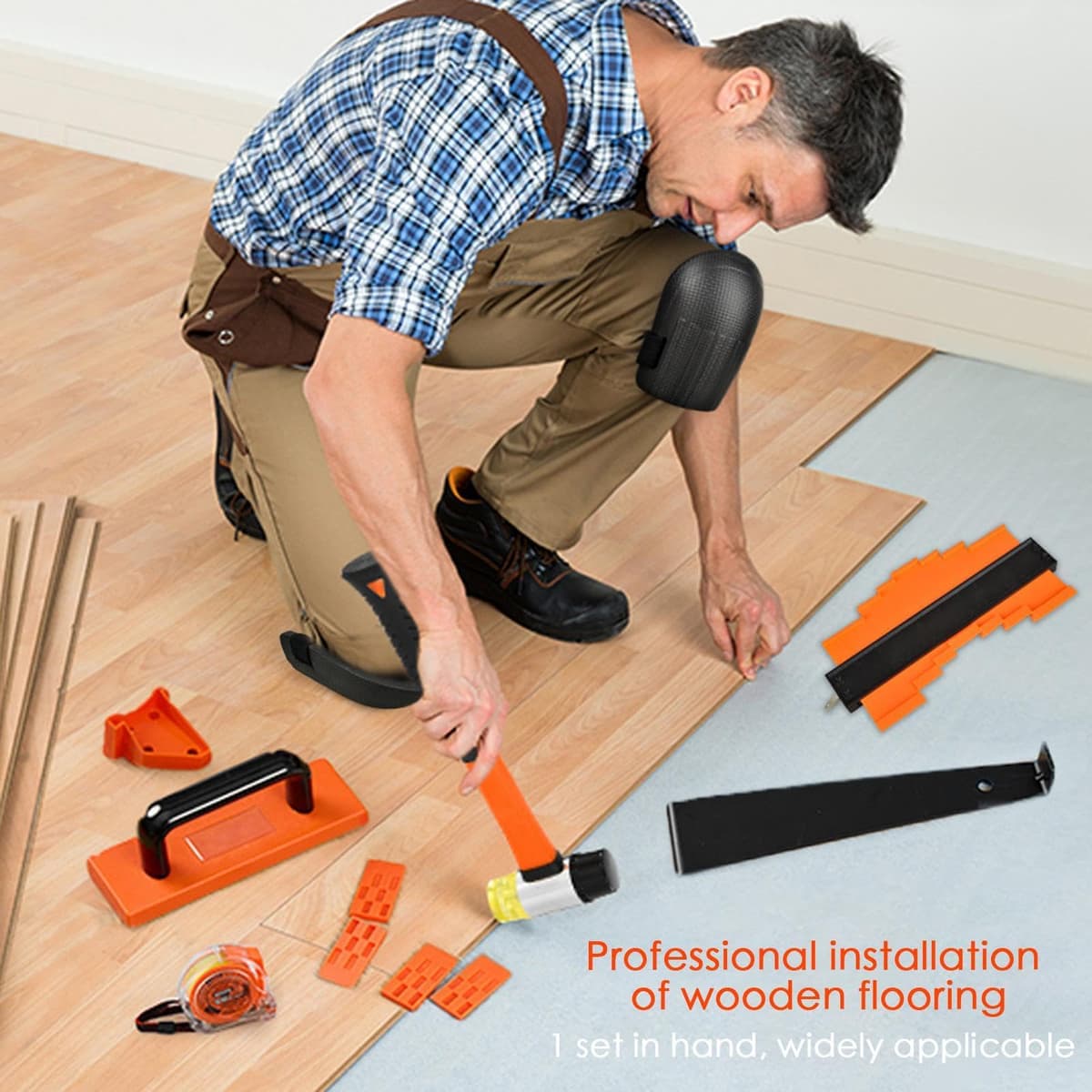 Laminate Repair Kit, Hardwood Flooring Tools, Plank Flooring Tools, Flooring Repair Kit, Flooring Tools for Home, Home Improvement Flooring Kit, 107 Pieces Flooring Kit for Home Improvement — view 4