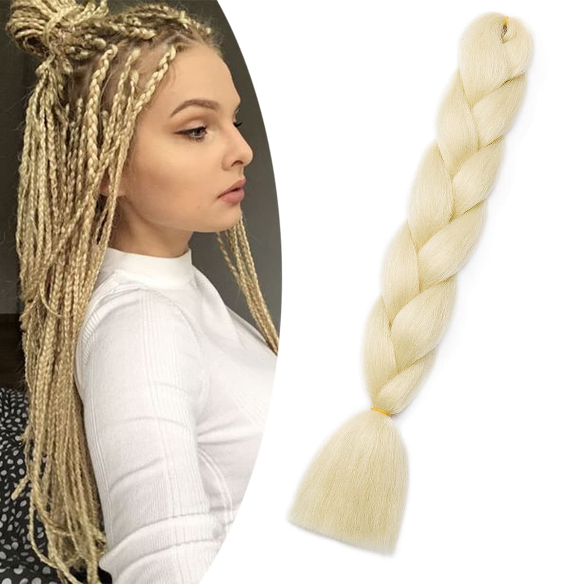 60cm Extensiones de Pelo Trenzas Africanas Castaño Oscuro Extensiones para Trenzas Africanas 1 pcs 100g Kanekalon Pelo para Trenzas Africanas Sintetico Extensiones de Trenzado Cabello Braiding — view 52