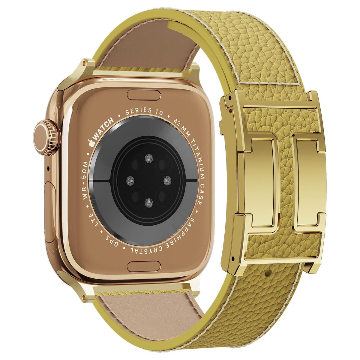 Leather Watch Band with Magnetic Buckle,Dressy Apple Watch Ultra Leather Band Rugged Durable Replacement Strap for Men & Women — view 35