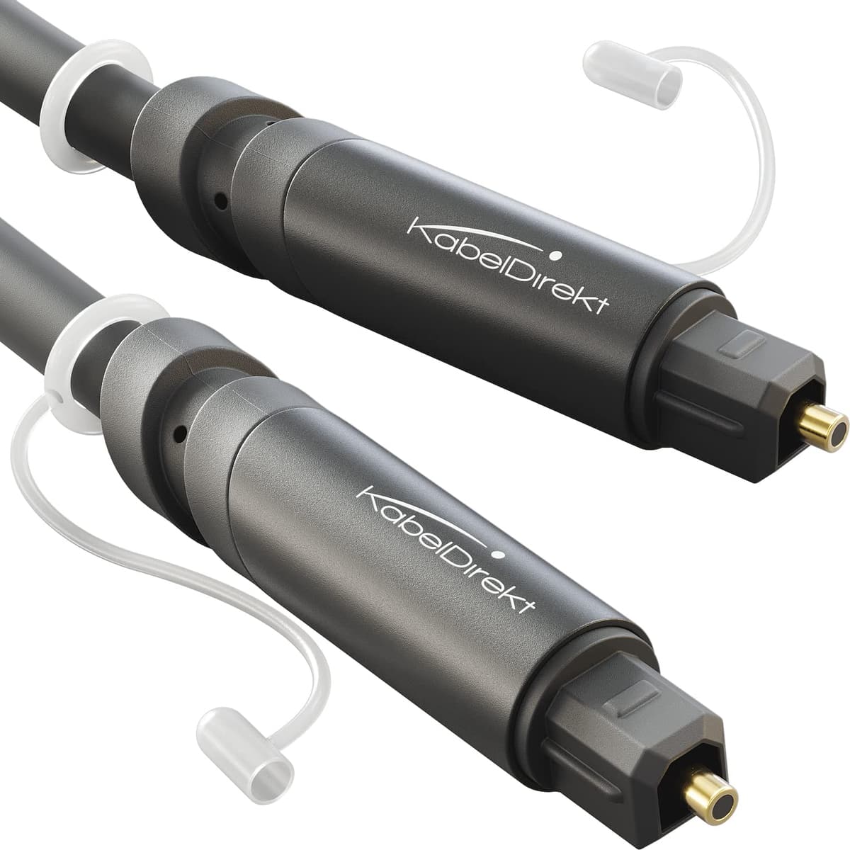 KabelDirekt – 2m Cable Óptico TOSLINK Audio (Stereo Dolby Digital normal, DTS, Conector Macho a Conector Macho, negro) — view 9