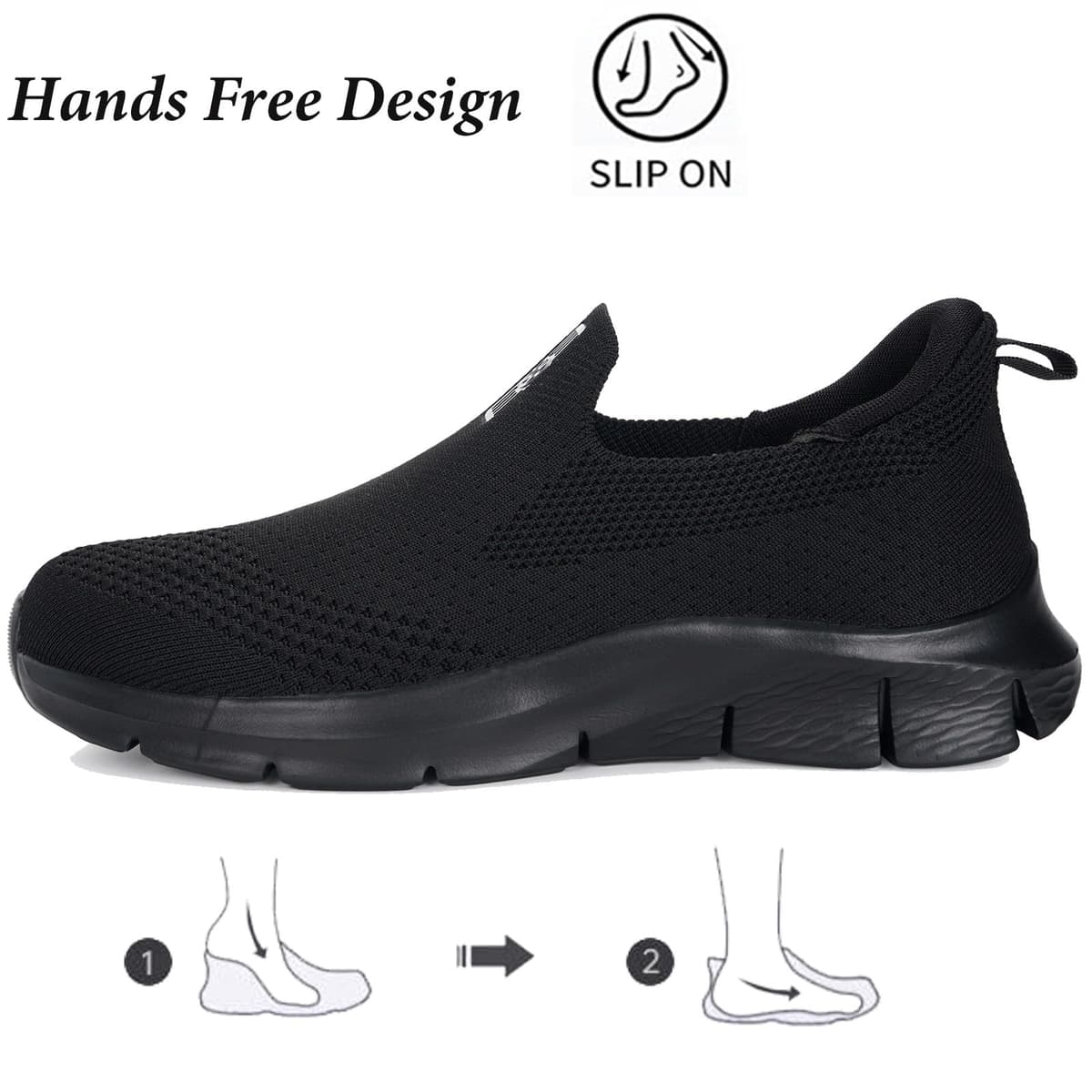 Zapatillas Casual para Hombre Mujer Slip-ins Zapatos de Caminar Deportivas Correr Tenis Sneaker Cómodas Manos Libres Sin Cordones 36-46 — view 2