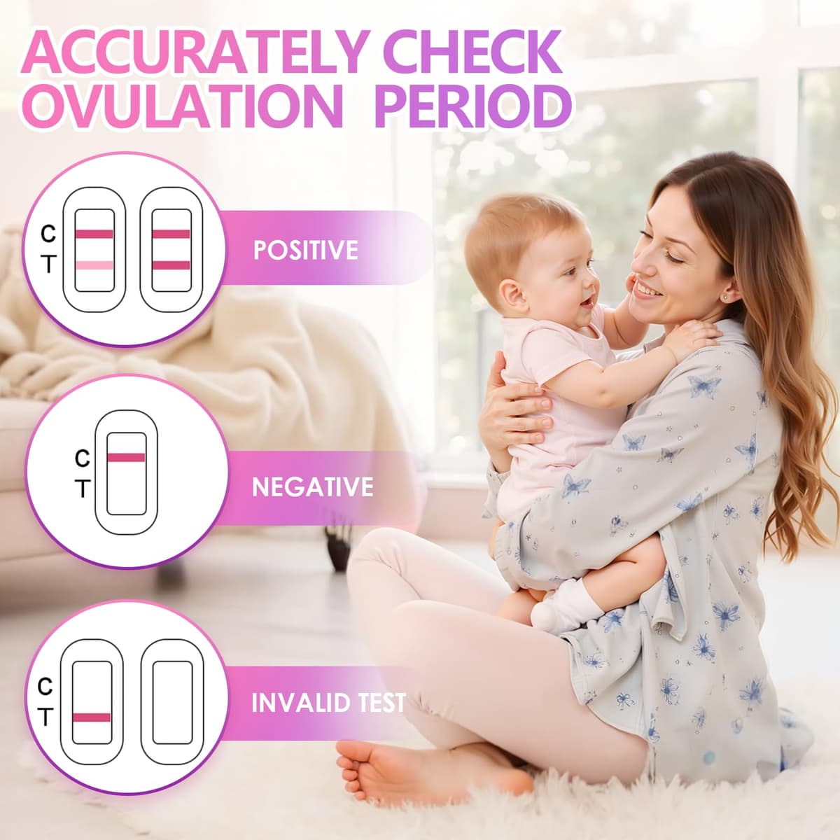 50 Pieces Complete Ovulation Test Kit, Ovulation Test, Female Family Fertility Test High Sensitivity, Ideal for Period Tracking Fertility — view 6