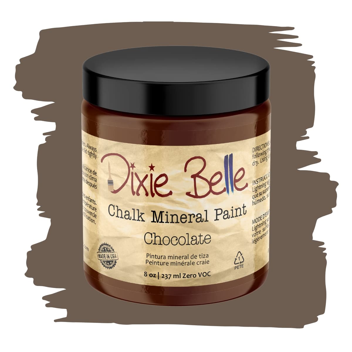Dixie Belle Paint Company Chalk Finish Furniture Paint - Caviar (32oz) - Matte Black Chic Chalk Mineral DIY Furniture Paint — view 312