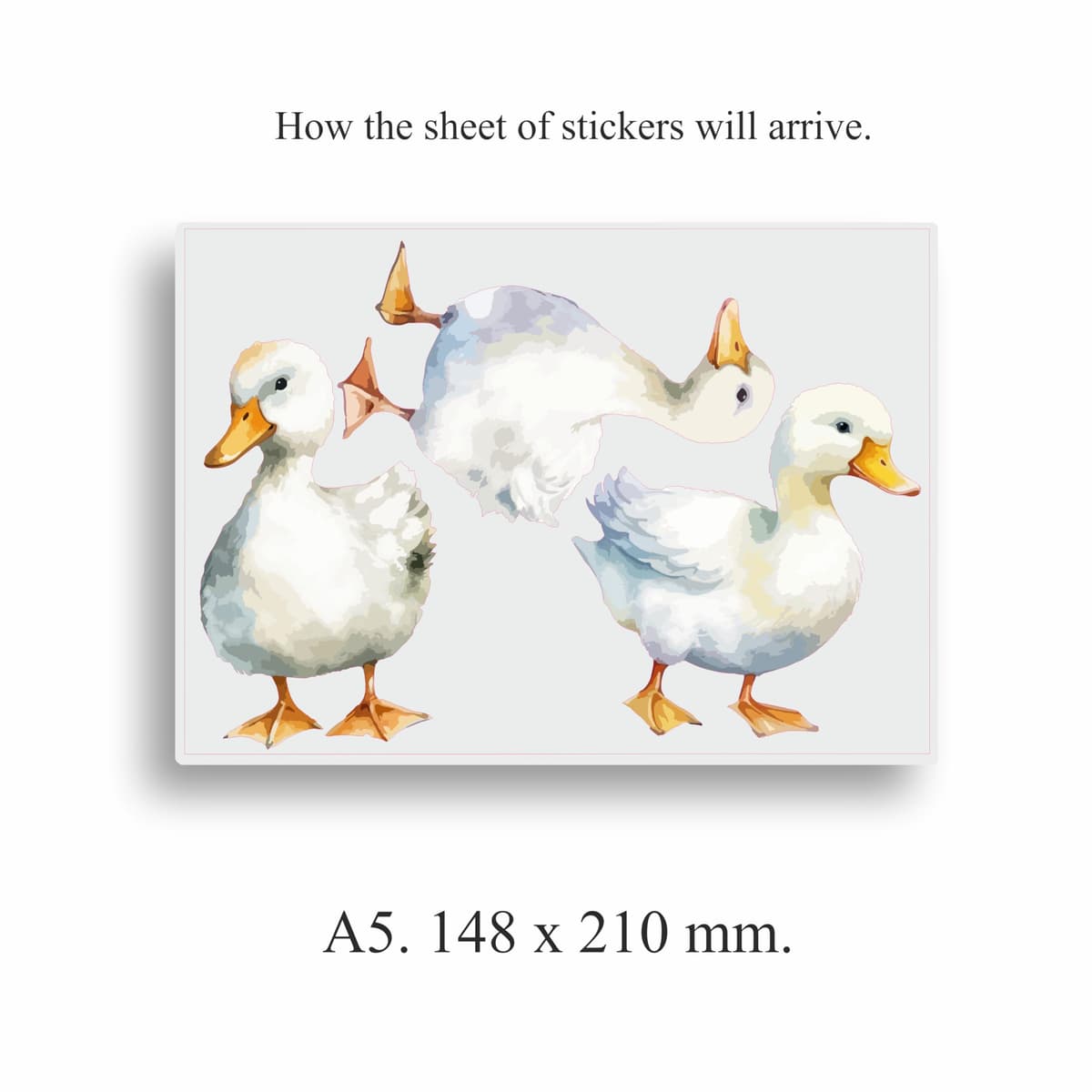 x3 Duck Stickers, Hardwearing Waterproof 0% Transparency Farm Animal Decals, Peel & Stick Perfect to Cover Marks, Wall Decor, Weatherproof for Cars & Home Projects. (x3 Ducks, A5) — view 3