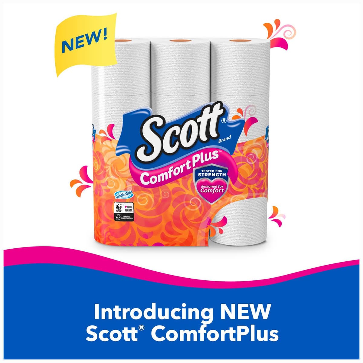 Scott Comfortplus Toilet Paper, Double Roll, Bath Tissue, 18 Count — view 61