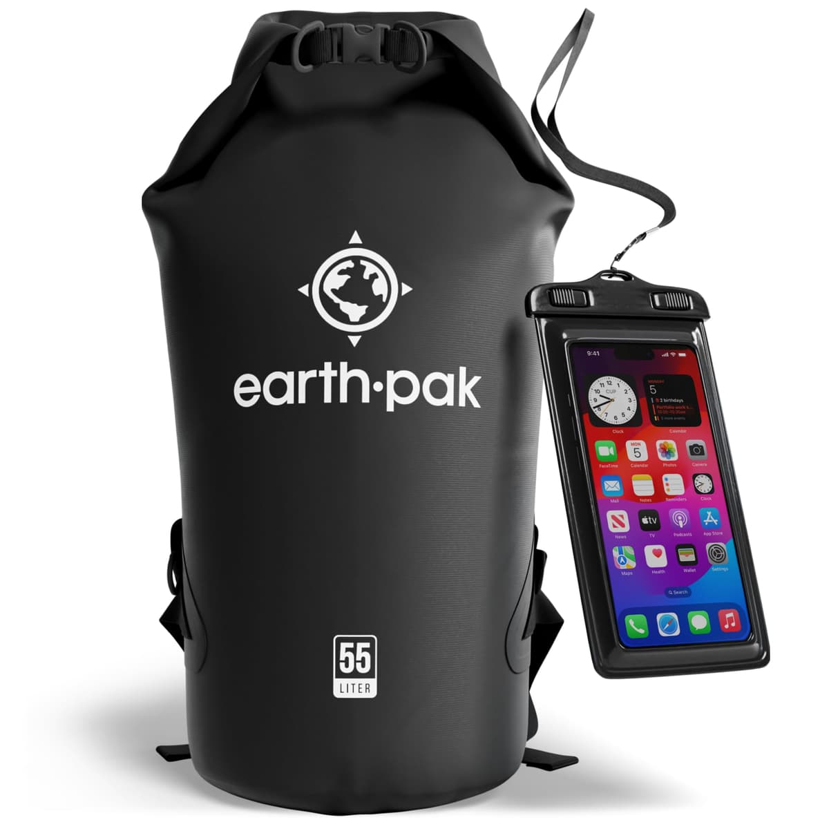 Earth Pak Waterproof Dry Bag - Roll Top Waterproof Backpack Sack Keeps Gear Dry for Kayak with Waterproof Phone Case — view 58