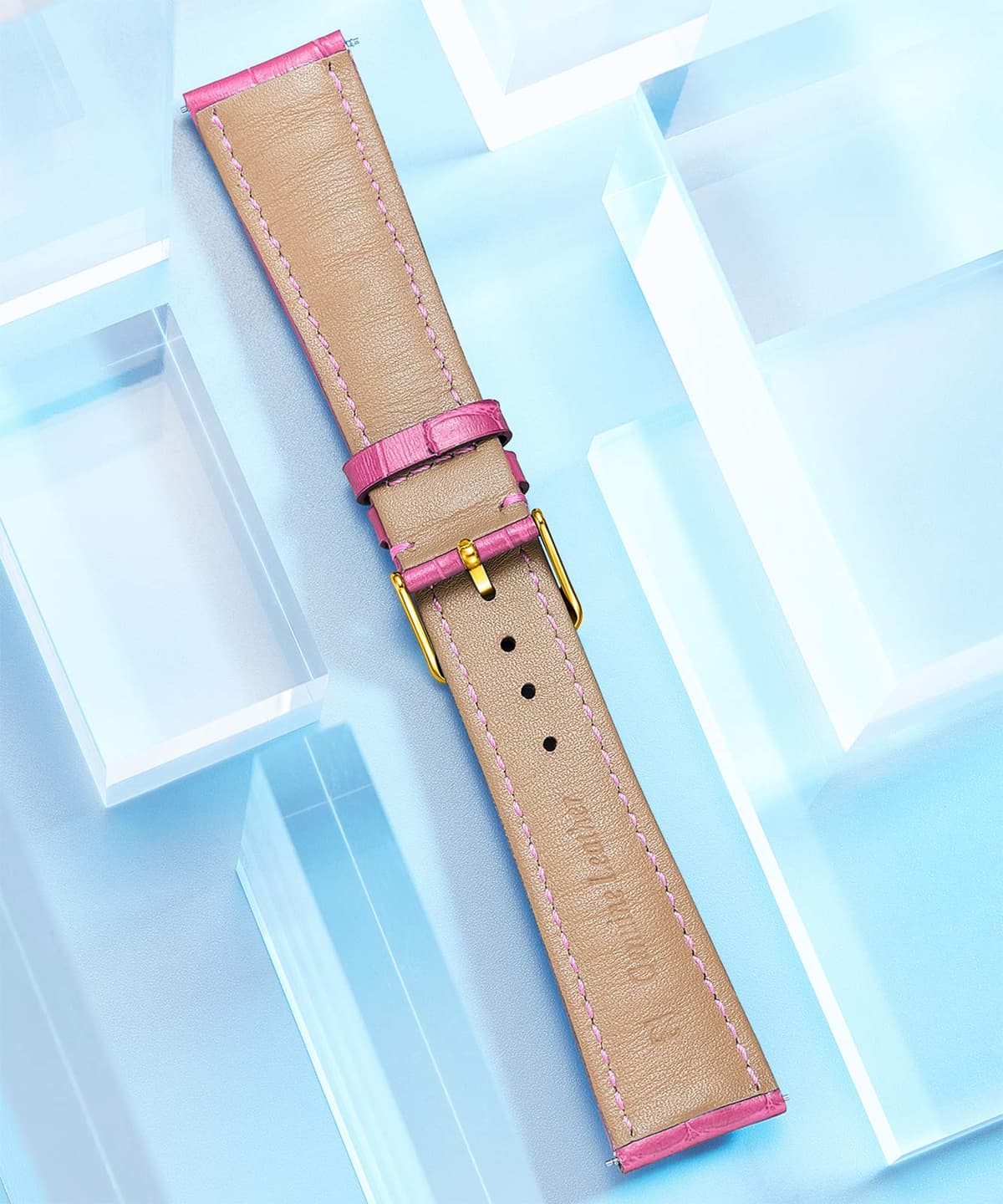 BINLUN Quick Release Leather Watch Straps Replacement Watch Bands Smart Watch Strap Crocodile Pattern in 10 Colors 13 Sizes with Silver/Gold/Rose-Gold Buckle for Men Women(10mm-24mm) — view 157