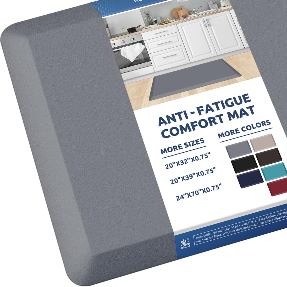 KitchenClouds Kitchen Mat Cushioned Anti Fatigue Rug 17.3"x28" Water Resistant Non Slip Standing Desk Mat Comfort Floor Mats for Kitchen House Sink Office (Khaki) — view 59